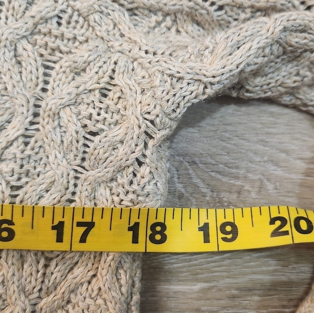 JEANNE PIERRE Textured Cream Sweater Size Small Fisherman - Picture 6 of 7